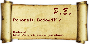 Pohorely Bodomér névjegykártya